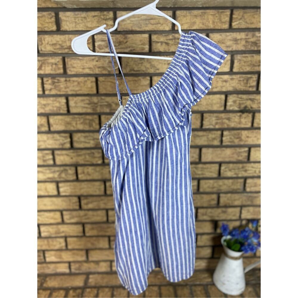 BeachLunchLounge Off One Shoulder‎ Striped Dress